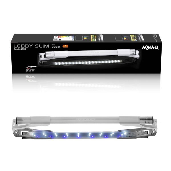 Aquael Leddy Slim Sunny Day & Night 2.0 10W, Aufsetzlampe weiß für 50 - 70 cm breite Aquarien